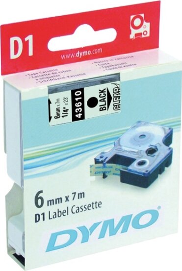 DYMO LM D1 Feliratozógép szalag 6mm fekete betű / víztiszta alap