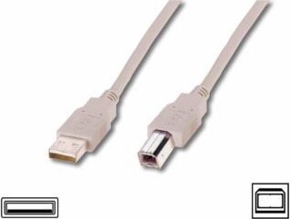 Assmann USB-A apa - USB-B apa 2.0 Nyomtató kábel 1.8m - Bézs