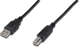 Assmann USB-A M - USB-B M Adapterkábel 3m - Fekete