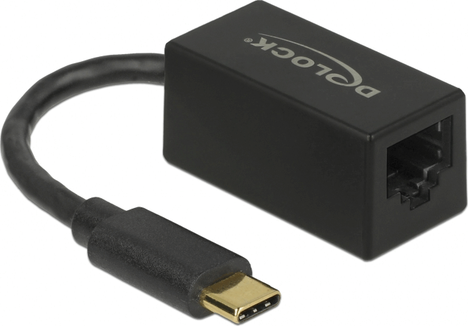 Delock 66043 AX88179A USB-C apa - Ethernet anya Átalakító Adapter - Fekete