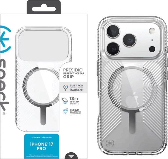 Speck Presidio Apple Iphone 17 Pro MagSafe telefon Tok - Átlátszó/Ezüst