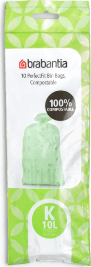 Brabantia PerfectFit Komposztálható szemetes zsák 10 L (10 db / tekercs) - Zöld