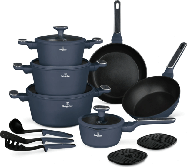 Berlinger Haus BH/8382 Kovácsolt Aluminium Edénykészlet - Matt kék (15 részes)