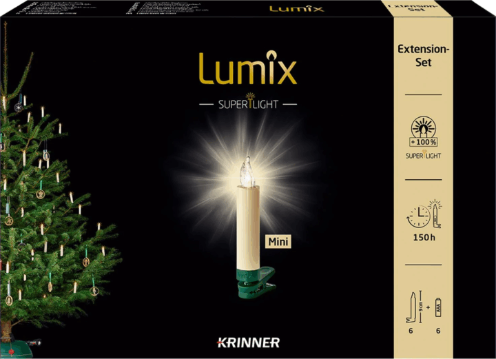 Krinner Lumix Superlight Mini Felcsíptethető karácsonyfa gyertya Dekoráció (6 db)