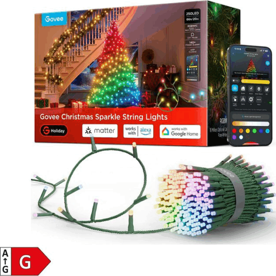 Govee LED Karácsonyi égősor 20m - RGB