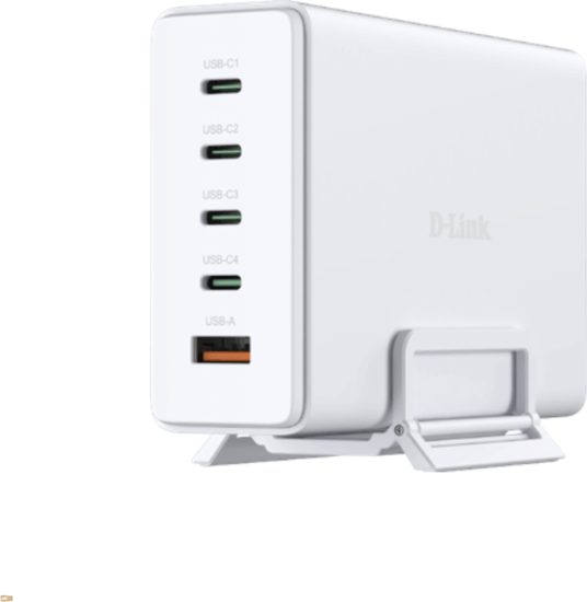 D-link USB-A / 4x USB-C Hálózati Gyorstöltő Adapter 240W - Fehér D-link USB-A / 4x USB-C Hálózati Gyorstöltő Adapter 240W - Fehér