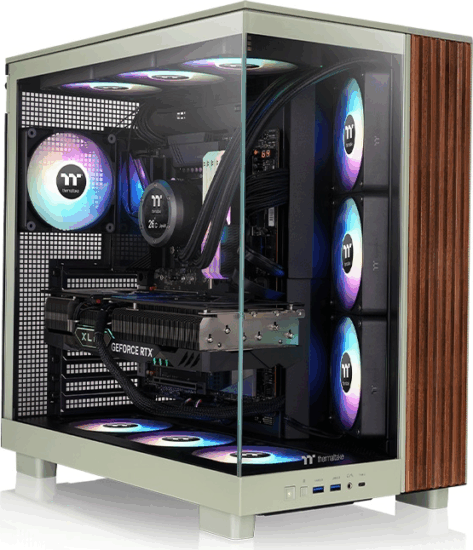 Thermaltake View 380 XL WS ARGB Midi Torony Számítógépház + 4db 120mm ventilátor - Zöld