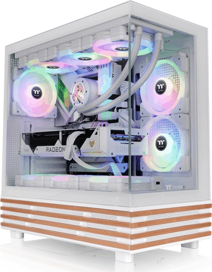 Thermaltake View 270 Plus WS ARGB Midi Torony Számítógépház + 3db 120mm ventilátor - Fehér