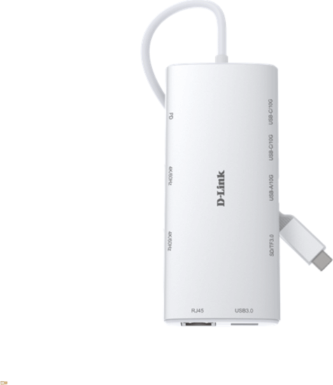 D-link DUP-A01 Multifunkciós USB-C HUB 100W (2xUSB-A + 2xUSB-C + 1xPD + 2xHDMI + 1xLAN + 1xSD)