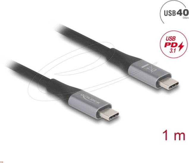 Delock 81191 USB-C Anya / USB-C Anya 3.1 Adat és Töltőkábel 240W 1m - Szürke Delock 81191 USB-C Anya / USB-C Anya 3.1 Adat és Töltőkábel 240W 1m - Szürke