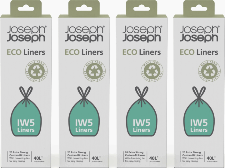 Joseph Joseph IW5 Behúzhatós szemeteszsák Titan 20 és Porta szemeteshez 40 Liter 4 tekercs (20 db / tekercs) - Szürke