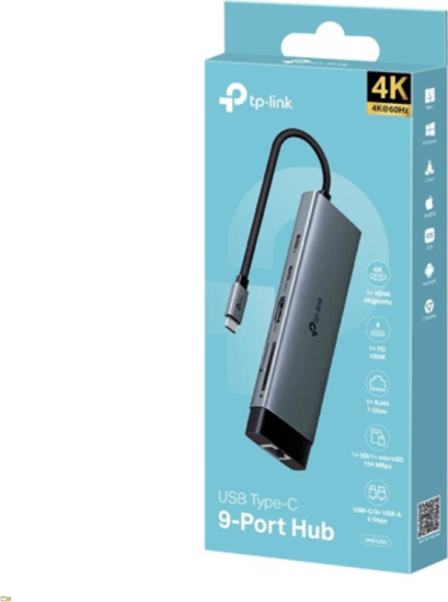 TP-Link UH9120C 9-port USB-C HUB 100W (1xHDMI + 1xLAN + 1xPD + 4xUSB +2xKártyaolvasó) TP-Link UH9120C 9-port USB-C HUB 100W (1xHDMI + 1xLAN + 1xPD + 4xUSB +2xKártyaolvasó)