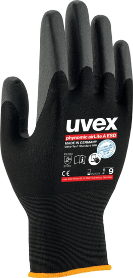 Uvex 6003811 AirLite A ESD Munkavédelmi kesztyű XXL/11 - Fekete