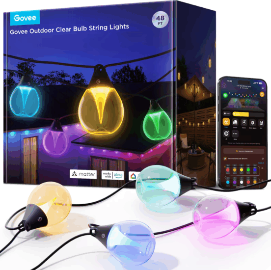 Govee H7025CB1 Kültéri Szabályozható LED fényfüzér 15m - RGBICW