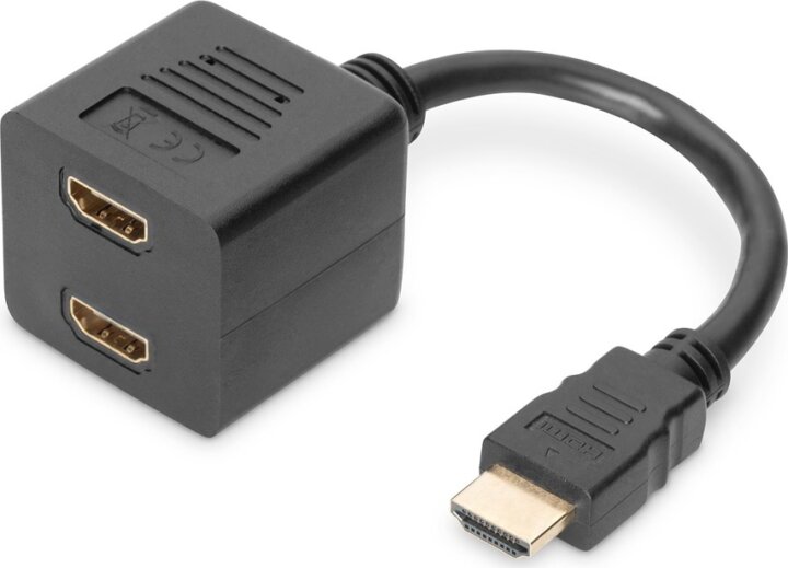 Digitus Aranyozott HDMI Y-elosztó kábel 0,2m