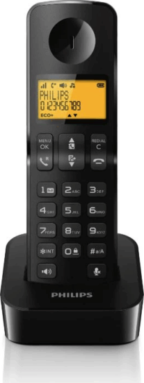 Philips D2601B/53 Wireless DECT Asztali telefon - Fekete