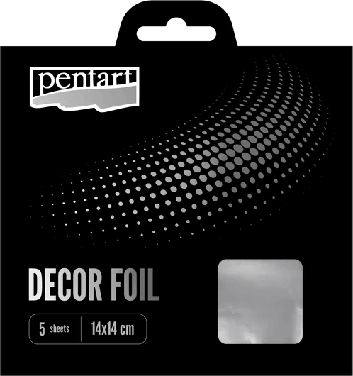 Pentart 20737 Dekorfólia 14 x 14 cm - Ezüst (5 db / csomag)