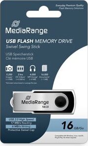 Mediarange MR910 USB-A 16GB Pendrive - Fekete / Ezüst Mediarange MR910 USB-A 16GB Pendrive - Fekete / Ezüst