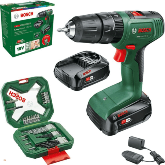 Bosch 06039D8109 Akkus ütvefúró-csvarozó + 2x 18V Akkumulátor + 34 darabos tartozék Bosch 06039D8109 Akkus ütvefúró-csvarozó + 2x 18V Akkumulátor + 34 darabos tartozék