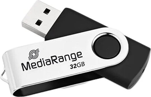 Mediarange MR911 USB-A Flash 32GB Pendrive - Fekete / Eyüst Mediarange MR911 USB-A Flash 32GB Pendrive - Fekete / Eyüst
