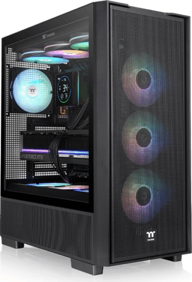Thermaltake S380 TG ARGB Midi Torony Számítógépház 1db 120mm ventilátor - Fekete