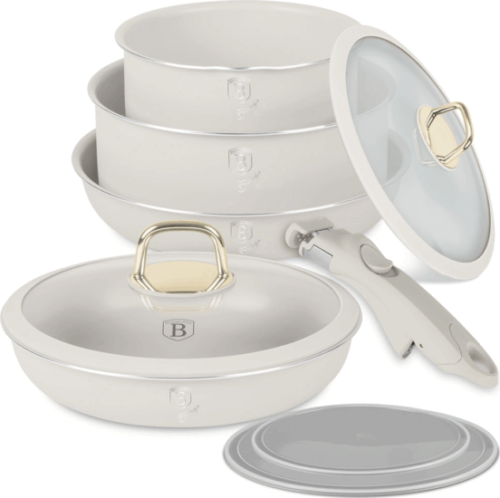 Berlinger Haus BH/8253 9 részes Serpenyő készlet 20 / 24 / 16 cm - Matt Krém Berlinger Haus BH/8253 9 részes Serpenyő készlet 20 / 24 / 16 cm - Matt Krém
