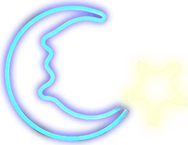 Yooup PM037943 LED Fali neon dekor 38.5x1.6x28.5 cm - Hold és csillag