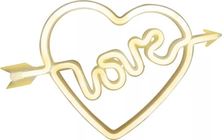 Yooup PM037934 LED Fali neon dekor 28.7x1.5x18 cm - Love felirat szívben