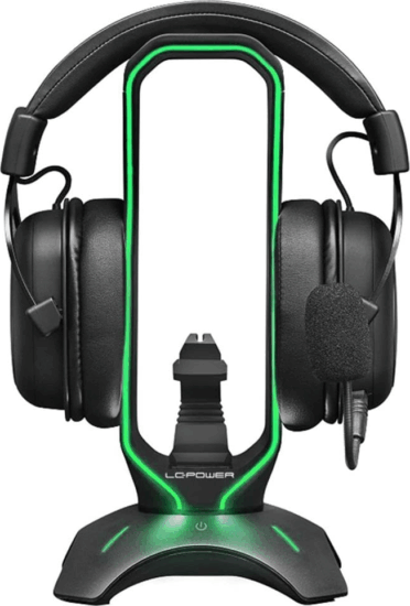 LC-Power LC-HUB-HEAD-BUNGEE Headset Tartó Állvány és Töltő - Fekete