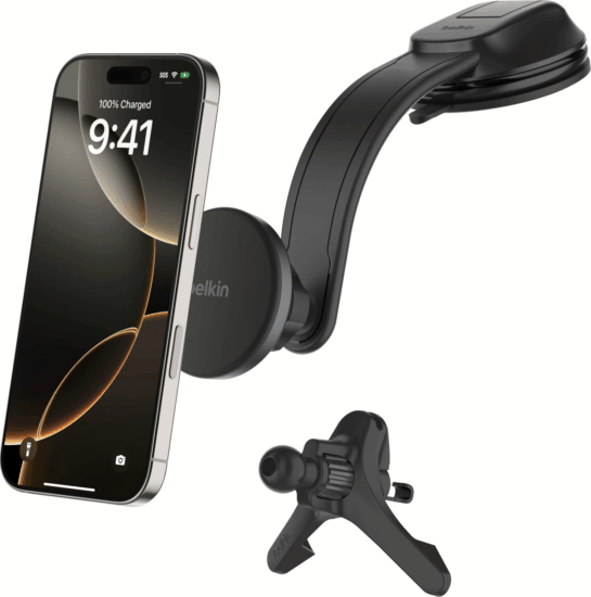 Belkin BoostCharge WIC012HQBK Mobiltelefon Autós tartó / Wireless töltő 15W - Fekete