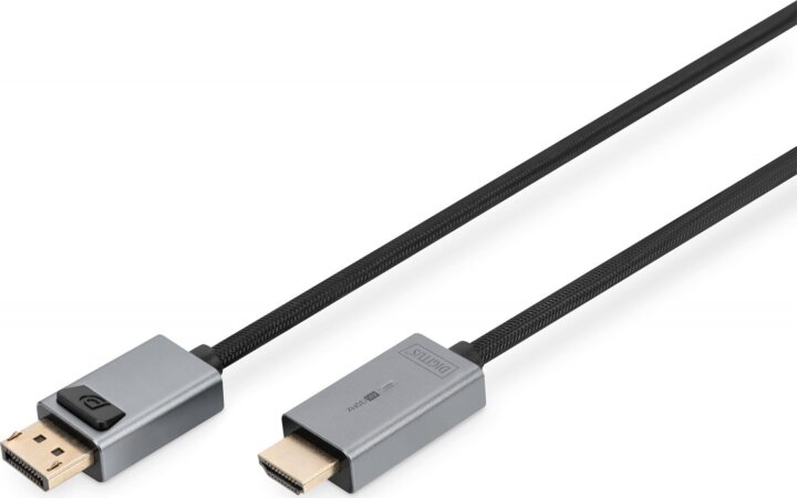 DIGITUS High Speed DisplayPort apa - HDMI Type A apa Átalakító Kábel 1,8 m - Ezüst