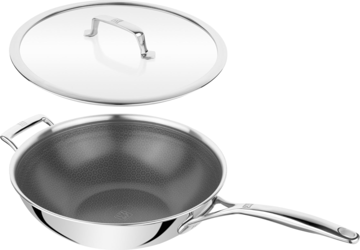 Zwilling 1034499 Peak Wok serpenyő üveg fedővel 30cm - Inox
