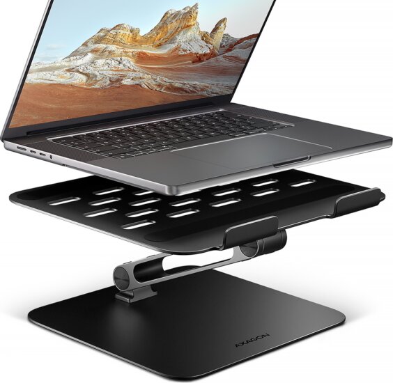 AXAGON STND-LQB Állítható 17.3" Laptop és Tablet Asztali Állvány - Fekete