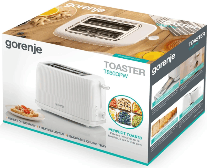 Gorenje T850DPW 2 Szeletes Kenyérpirító 850W - Fehér