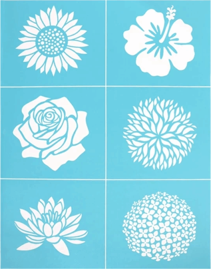 Pentart 43942 Virágfejek Szita stencil Sablon