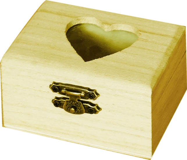 Pentart 5901 Szívbetétes mini fa doboz - Natúr