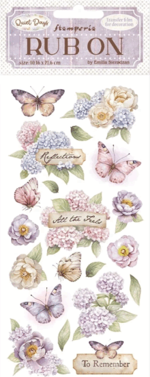 Pentart Quiet Days hydrangea and butterfly Kaparós matrica készlet