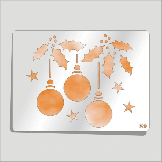 Pentart 24124 K9 Karácsonyi díszek Stencil sablon