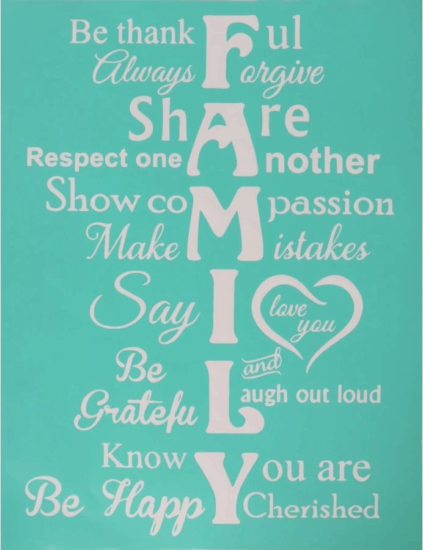 Pentart Family Szita stencil Sablon