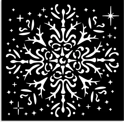 Stamperia The Owl s House snowflake Vastag stencil sablon