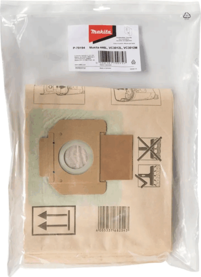 Makita P-70194 Papír porzsák 446L / 446LX / VC3012LX porszívóhoz (5 db / csomag)