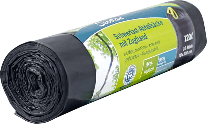 Secolan Duty Heavy Zárószalagos szemeteszsák 120 Liter (10 db / tekercs) - Szürke