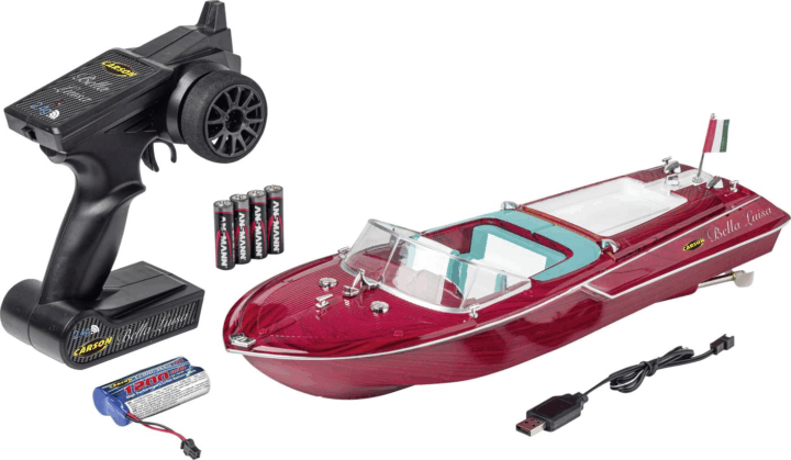 Carson RTR Bella Luisa 2,4G Távirányítós motorcsónak - Piros