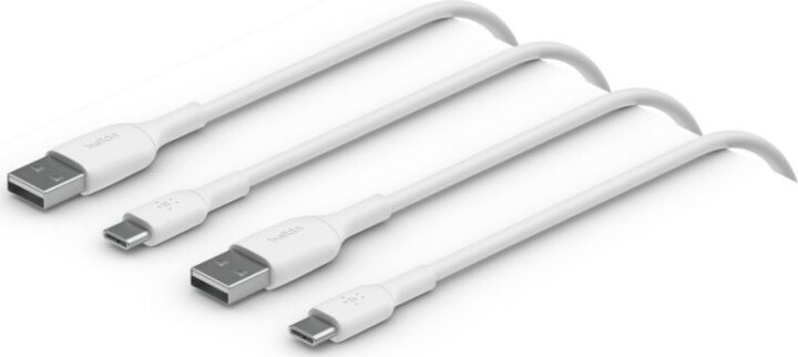Belkin CAB001BT1MWH2PK USB-C apa - USB-A apa Adat és Töltőkábel 1m (2db/csomag) - Fehér