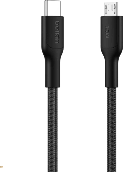 Belkin CAB026HQ1MBK USB-C - Micro-USB Adat és Töltőkábel 15 W 1m - Fekete Belkin CAB026HQ1MBK USB-C - Micro-USB Adat és Töltőkábel 15 W 1m - Fekete
