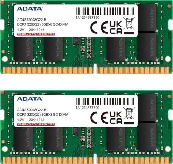ADATA 16GB / 3200 DDR4 SoDIMM CL22 Dual RAM KIT (2x8GB) ADATA 16GB / 3200 DDR4 SoDIMM CL22 Dual RAM KIT (2x8GB)