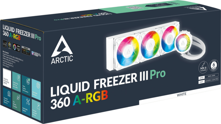 Arctic Cooling Liquid Freezer III Pro 360 360mm ARGB All In One Univerzális CPU Vízhűtés - Fehér