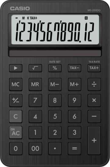 Casio MS-200DQ-BK Asztali Számológép - Fekete