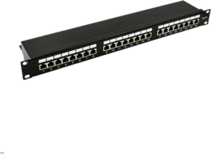 Walisec PP-P6S2401 19" Cat.6 Patch Panel 24 port - Fekete