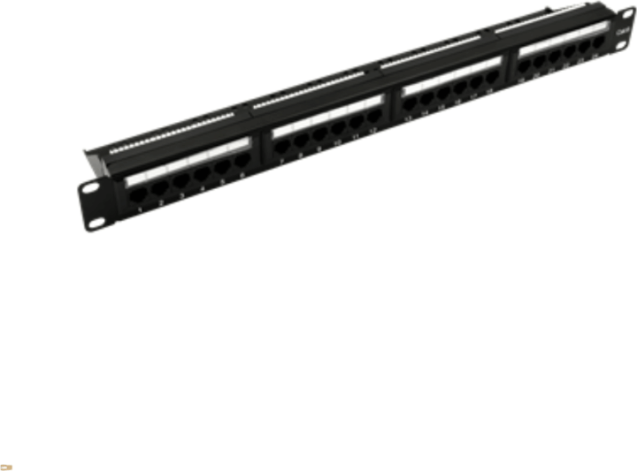 Walisec PP-P6U2401 19" Cat.6 Patch Panel 24 port - Fekete